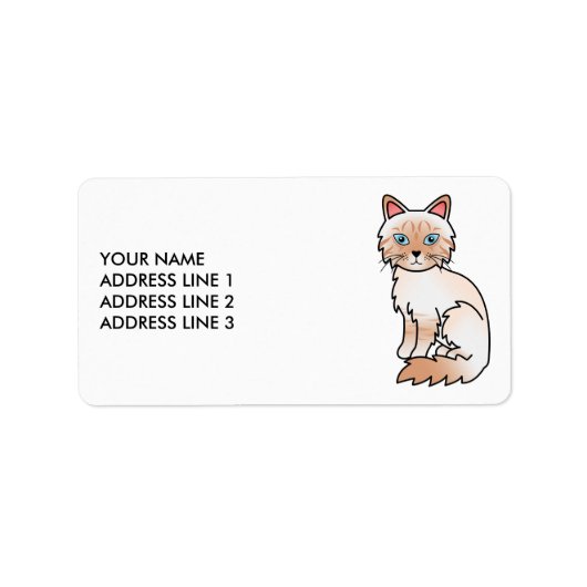Rode Point Tabby Birman/Ragdoll Kat & Aangepaste T Etiket (Voorkant)