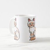 Rode Point Tabby Birman / Ragdoll Kat Koffiemok (Voorkant links)