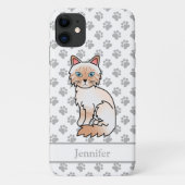Rode Point Tabby Birman / Ragdoll Kat & Naam Case-Mate iPhone Case (Achterkant)