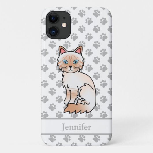 Rode Point Tabby Birman / Ragdoll Kat & Naam Case-Mate iPhone Case (Achterkant)