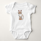 Rode Point Tabby Birman / Ragdoll Kat Romper (Voorkant)