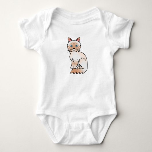 Rode Point Tabby Birman / Ragdoll Kat Romper (Voorkant)