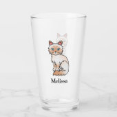 Rode Point Tabby Birman / Ragdoll Mooie Kat & Naam Glas (Achterkant)