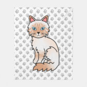 Rode Point Tabby Birman / Ragdoll Mooie Kat & Poot Fleece Deken (Voorkant)