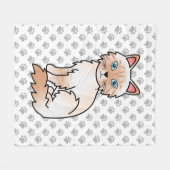 Rode Point Tabby Birman / Ragdoll Mooie Kat & Poot Fleece Deken (Voorkant (Horizontaal))