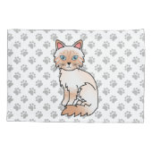Rode Point Tabby Birman / Ragdoll Mooie Kat & Poot Kussensloop (Achterkant)