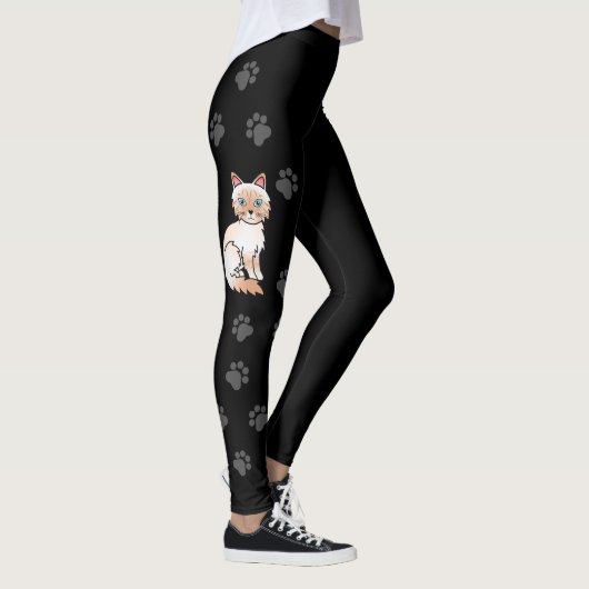 Rode Point Tabby Birman / Ragdoll Mooie Kat & Poot Leggings (Rechts)