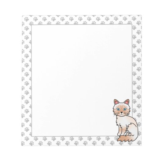 Rode Point Tabby Birman / Ragdoll Mooie Kat & Poot Notitieblok (Voorkant)