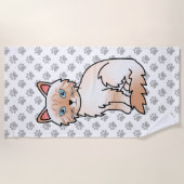 Rode Point Tabby Birman / Ragdoll Mooie Kat & Poot Strandlaken (Voorkant)