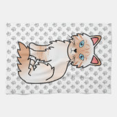 Rode Point Tabby Birman / Ragdoll Mooie Kat & Poot Theedoek (Horizontaal)