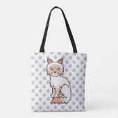 Rode Point Tabby Birman / Ragdoll Mooie Kat & Poot Tote Bag (Achterkant)
