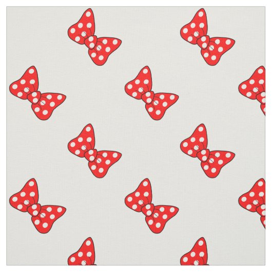 Rode poka Dots Bows op White Stof (Swatch)