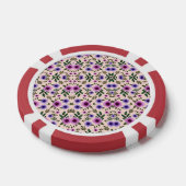 Rode pokerchip met bloempatroon (Enkel)