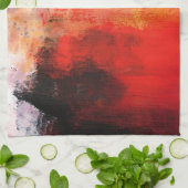 Rode polen - Abstracte kunst Theedoek (Gevouwen)