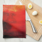 Rode polen - Abstracte kunst Theedoek (Quarter Fold)