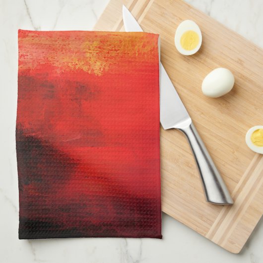 Rode polen - Abstracte kunst Theedoek (Quarter Fold)