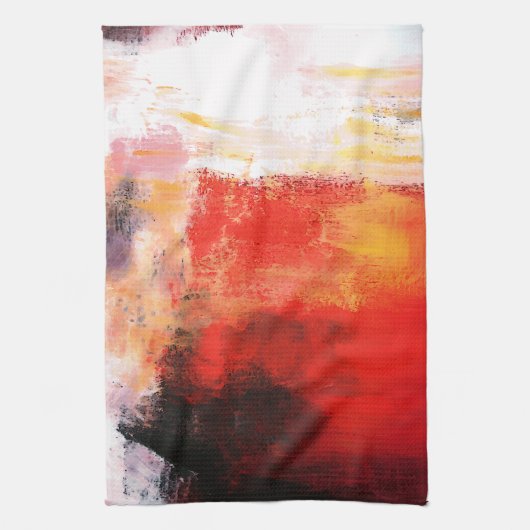 Rode polen - Abstracte kunst Theedoek (Verticaal)