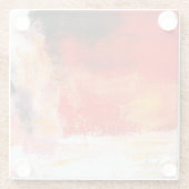 Rode polen - Abstracte kunstschilderijen Glazen Onderzetter (Achterkant)