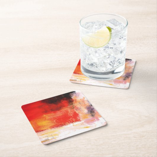 Rode polen - Abstracte kunstschilderijen Kartonnen Onderzetters (Insitu)