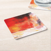 Rode polen - Abstracte kunstschilderijen Kartonnen Onderzetters (Schuin)