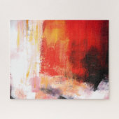 Rode polen - Abstracte kunstschilderijen Legpuzzel (Horizontaal)