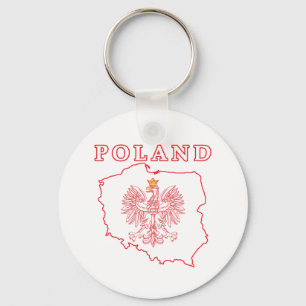 Rode Polen kaart met Eagle Sleutelhanger