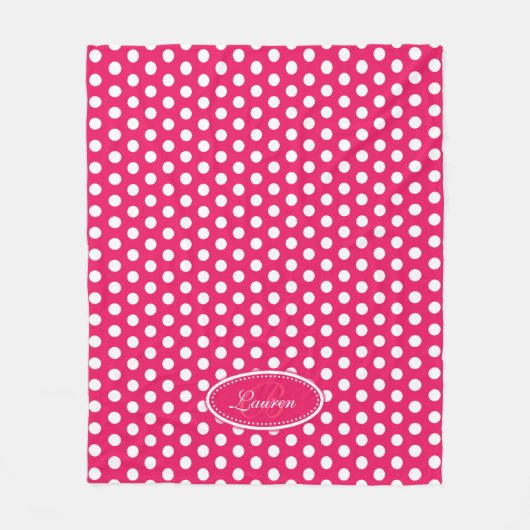 Rode polka dot aangepaste naam bord deken (Voorkant)