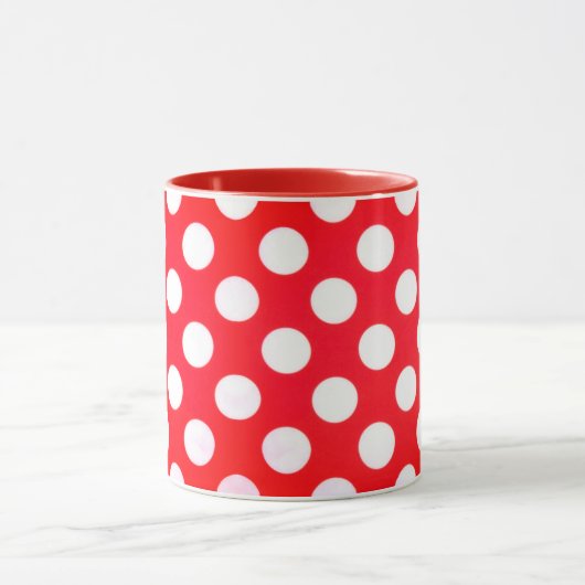 Rode Polka Dot Cup Pas Koffie Mok aan (Midden)