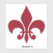 Rode Polka Dot Fleur De Lis Sticker (Vel)