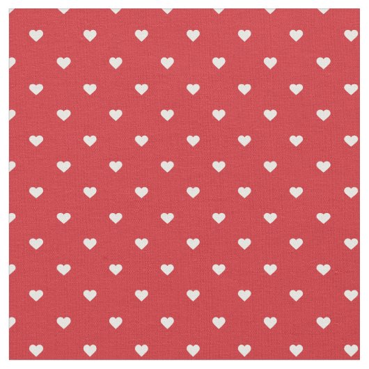Rode polka dot harten stof (Close Up)