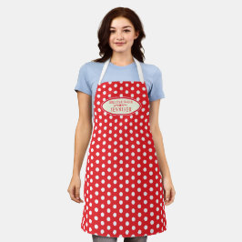 Rode polka dot kerst ster taart bakken op maat schort