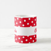 Rode Polka Dot Patroon Stijlvolle gepersonaliseerd Koffiemok (Center)