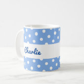 Rode Polka Dot Patroon Stijlvolle gepersonaliseerd Koffiemok (Voorkant links)