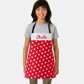 Rode Polka Dot Patroon Stijlvolle gepersonaliseerd Schort (Insitu)