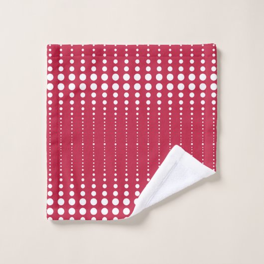 Rode polka dot, polka dot, retro polka dot bad handdoek (Wasdoekje)
