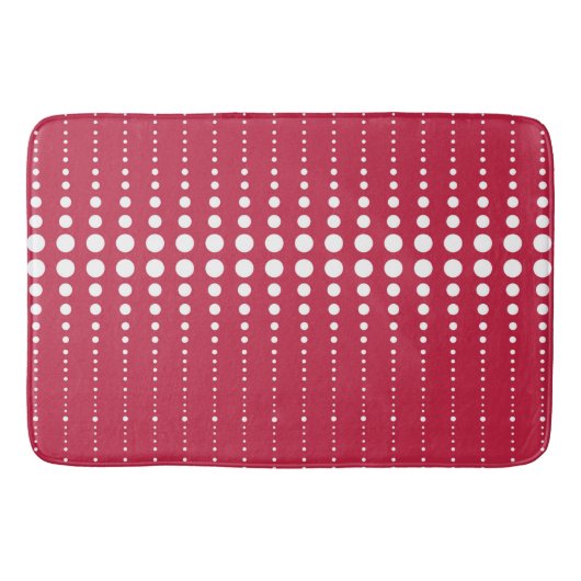 Rode polka dot, polka dot, retro polka dot badmat (Voorkant)