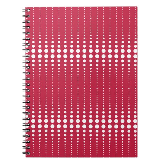 Rode polka dot, polka dot, retro polka dot, notitieboek (Voorkant)