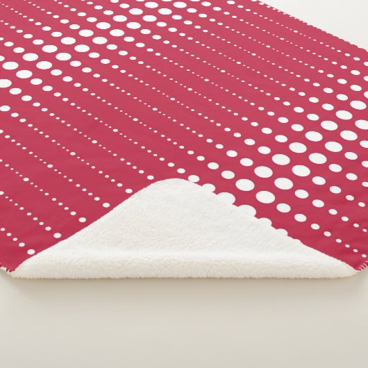 Rode polka dot, polka dot, retro polka dot sherpa deken (3/4)