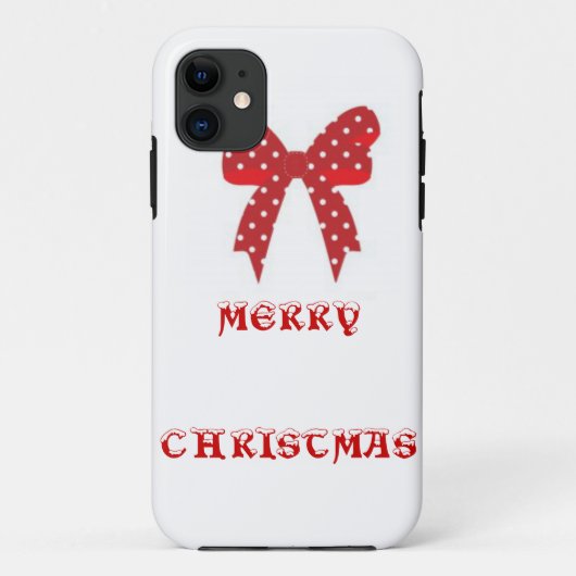 Rode Polka Dot Vrolijk Kerstfeest Case-Mate iPhone Case (Achterkant)