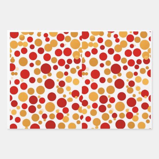 Rode polka-dot wikkelpapier set inpakpapier vel (Voorkant 3)