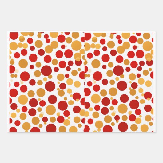 Rode polka-dot wikkelpapier set inpakpapier vel (Voorkant 2)