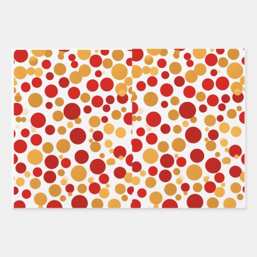 Rode polka-dot wikkelpapier set inpakpapier vel (Voorkant)