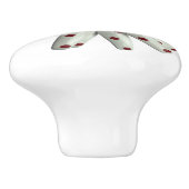 Rode Polka Dot Wit Leuk Hippie Daisy Bloem Bloemen Keramische Knop (Zijkant)