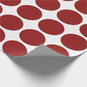Rode Polka Dots op Witte geschenkverpakking Cadeaupapier (Hoek)
