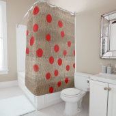 RODE POLKA DOTS WATERVERF ART DOUCHEGORDIJN (In situ)