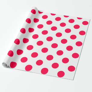 Rode Polka Dots Wit Classic Kerst Sjabloon Cadeaupapier