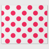 Rode Polka Dots Witte Kerst Sjabloon Cadeaupapier (Vlak)