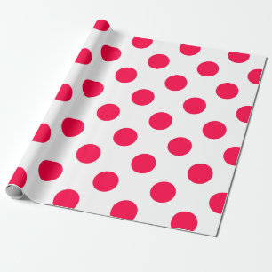 Rode Polka Dots Witte Kerst  Sjabloon Cadeaupapier