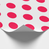 Rode Polka Dots Witte Kerst  Sjabloon Cadeaupapier (Hoek)