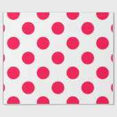 Rode Polka Dots Witte Kerst Sjabloon Trendy Cadeaupapier (Vlak)